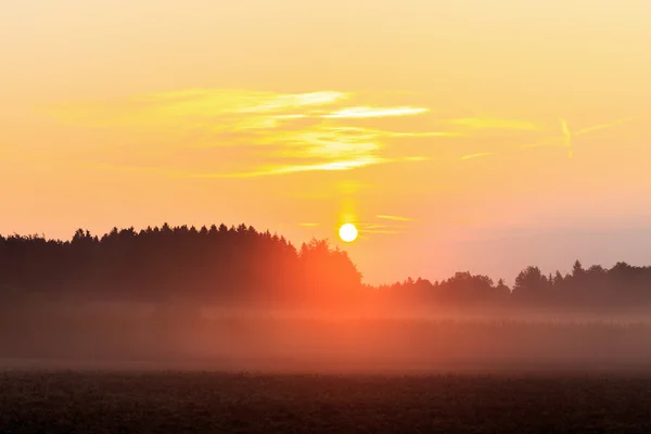 Mistige Beierse zonsopgang — Stockfoto