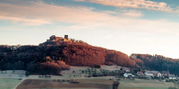 Giechburg Slot Ruin om vinteren - Stock-foto