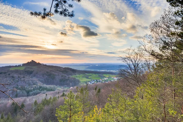 Printemps coucher de soleil paysage — Photo