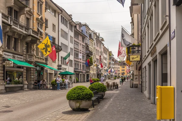 Zurich City i Schweiz - Stock-foto