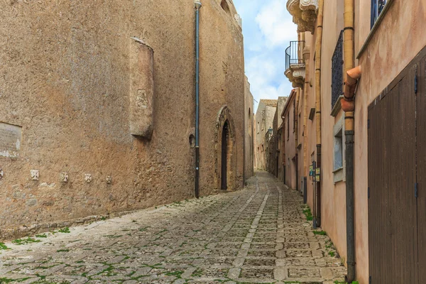 Montanha Fortaleza e Aldeia de Erice na Sicília, Itália — Fotografia de Stock