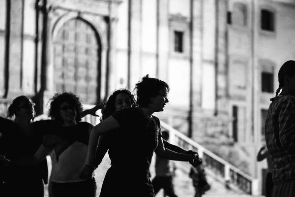 Palermo dans geceleri Piazza Pretoria — Stok fotoğraf