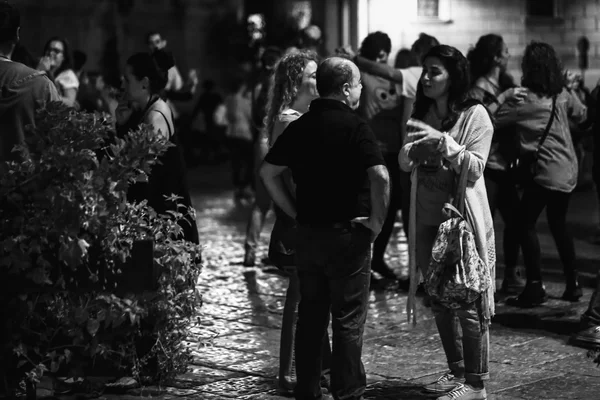 Palermo dans geceleri Piazza Pretoria — Stok fotoğraf