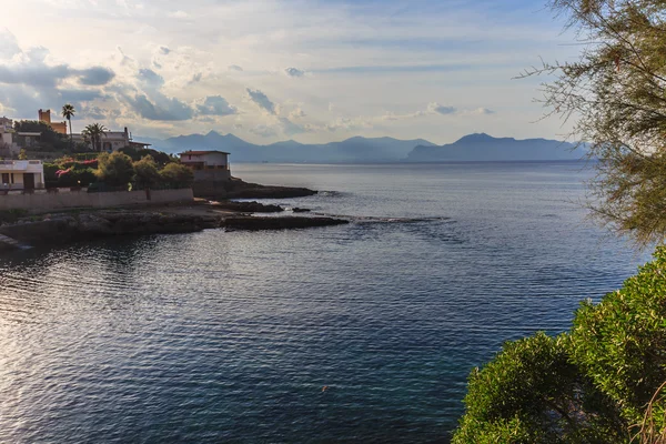 La costa siciliana en la noche — Foto de Stock