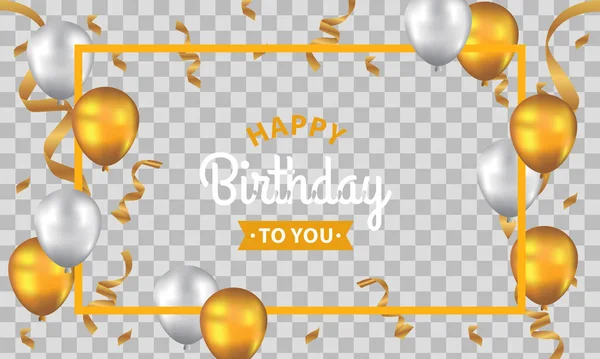 Happy Birthday Transparent Background Template — Stock Vector