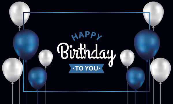 Happy Birthday Background Illustrations Balloon — Stock Vector