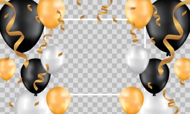 Happy Birthday balloons White celebration transparent background