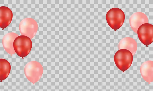 Happy Birthday Balloons White Celebration Transparent Background — Stock Vector