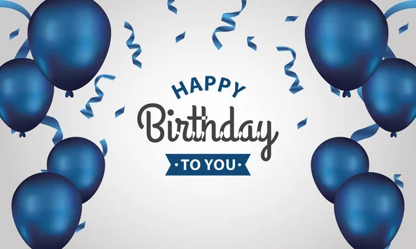 Happy Birthday Hintergrund Mit Illustrationen Ballon — Stockvektor