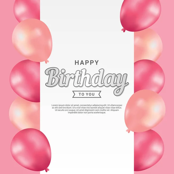 Happy Birthday Hintergrund Mit Illustrationen Ballon — Stockvektor