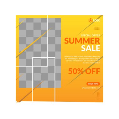 Sosyal medyada moda paylaşımı için düzenlenebilir kare pankart tasarımı seti