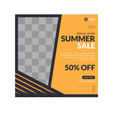 Sosyal medyada moda paylaşımı için düzenlenebilir kare pankart tasarımı seti