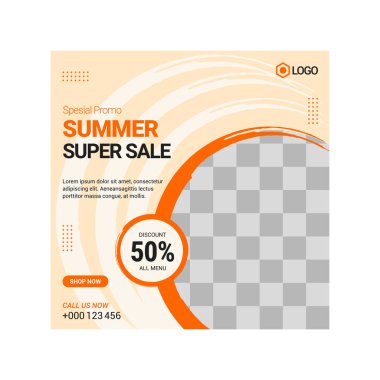 Sosyal medyada moda paylaşımı için düzenlenebilir kare pankart tasarımı seti