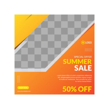 Sosyal medyada moda paylaşımı için düzenlenebilir kare pankart tasarımı seti