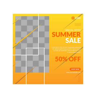 Sosyal medyada moda paylaşımı için düzenlenebilir kare pankart tasarımı seti