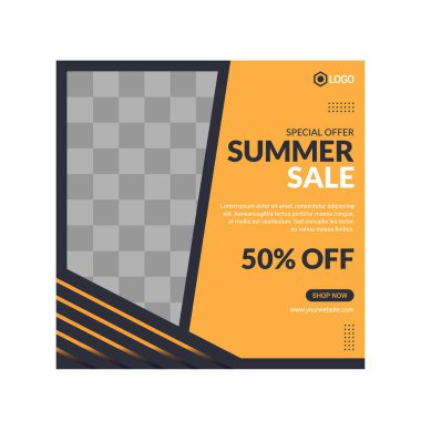 Sosyal medyada moda paylaşımı için düzenlenebilir kare pankart tasarımı seti