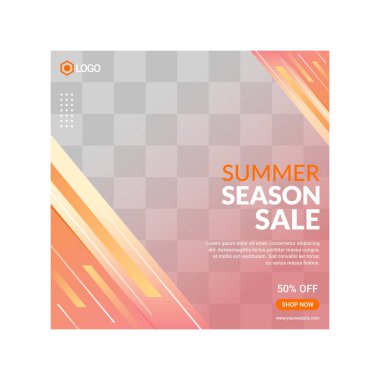 Sosyal medyada moda paylaşımı için düzenlenebilir kare pankart tasarımı seti