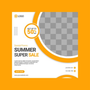 Sosyal medyada moda paylaşımı için düzenlenebilir kare pankart tasarımı seti