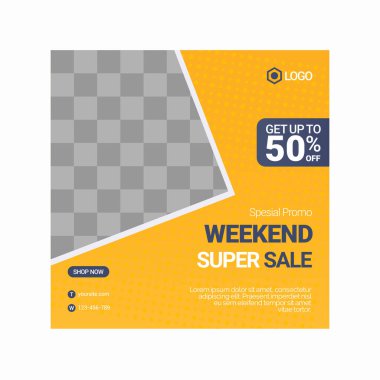 Dijital Pazarlama için Düzenlenebilir Posta Şablonu Sosyal Medya Pankartları.