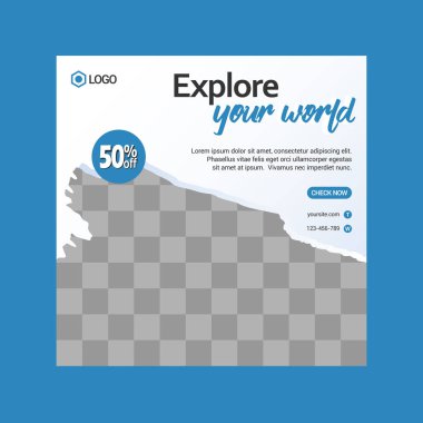 Dijital Pazarlama için Düzenlenebilir Posta Şablonu Sosyal Medya Pankartları.