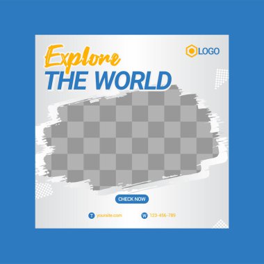 Dijital Pazarlama için Düzenlenebilir Posta Şablonu Sosyal Medya Pankartları.