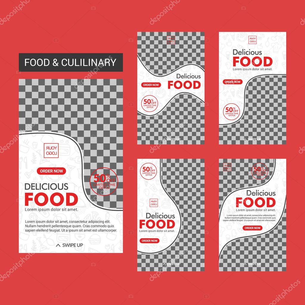 Social media template, culinary theme. Suitable for online stores in promoting a product or brand