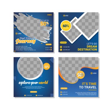 Dijital Pazarlama için Düzenlenebilir Posta Şablonu Sosyal Medya Pankartları.