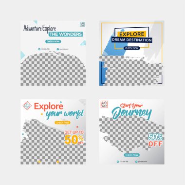 Dijital Pazarlama için Düzenlenebilir Posta Şablonu Sosyal Medya Pankartları.