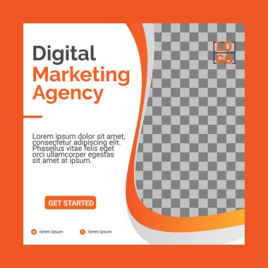 Dijital Pazarlama için Düzenlenebilir Posta Şablonu Sosyal Medya Pankartları.