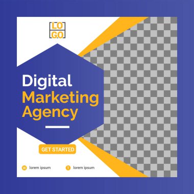 Dijital Pazarlama için Düzenlenebilir Posta Şablonu Sosyal Medya Pankartları.