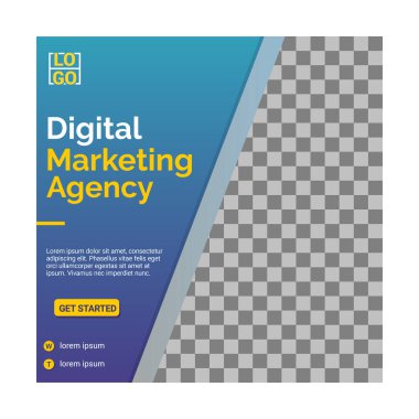 Dijital Pazarlama için Düzenlenebilir Posta Şablonu Sosyal Medya Pankartları.