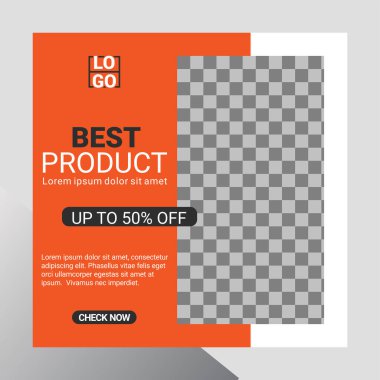 Sosyal medyada moda paylaşımı için düzenlenebilir kare pankart tasarımı seti