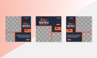 Sosyal medyada moda paylaşımı için düzenlenebilir kare pankart tasarımı seti