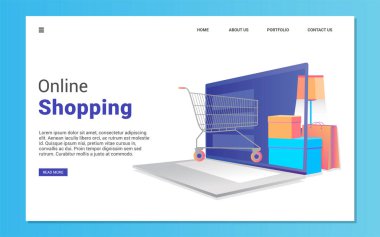 İş için iniş sayfası şablonu. Web sitesi için modern web sayfası tasarım düzeni. Vektör illüstrasyonu