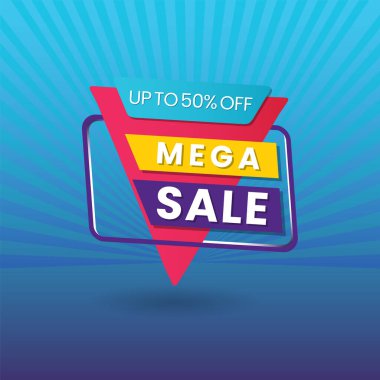 Satış afişi şablonu tasarımı Vektör illüstrasyonu.