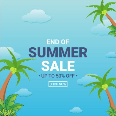 Pankart ya da poster şablonu için yaz indirimi tasarımı