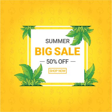 Pankart ya da poster şablonu için yaz indirimi tasarımı