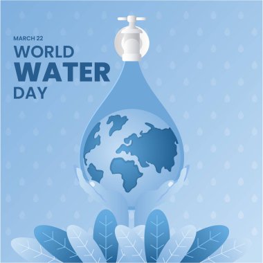 Dünya su günü. Dünya musluğu Bir damla su