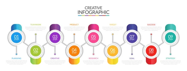 Plantilla Infografía Negocios Presentación Ilustración Vectorial — Vector de stock