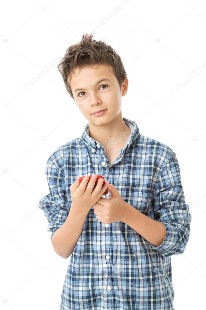 Charming Teenage Boy with his mobile phone