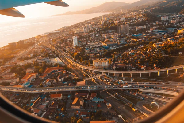 Zicht Vanuit Vliegtuigraam — Stockfoto