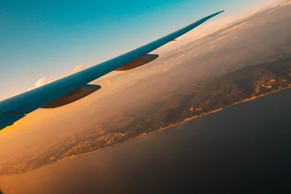 Blick Aus Dem Flugzeugfenster — Stockfoto