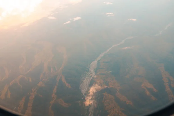 Blick Aus Dem Flugzeugfenster — Stockfoto