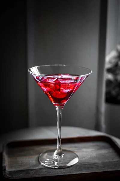 Red Martini Glass Cherry — Stock Photo, Image