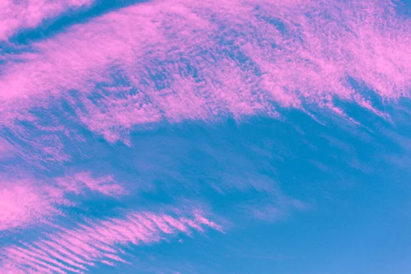 Achtergrond Van Kleurrijke Roze Blauwe Lucht Wazige Hemel Panorama Panoramische — Stockfoto