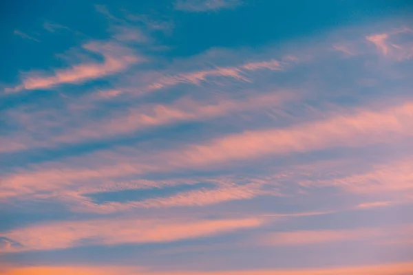 Hintergrund Des Bunten Rosa Blauen Himmels Verschwommenes Himmelspanorama Panoramaaufnahme Eines — Stockfoto