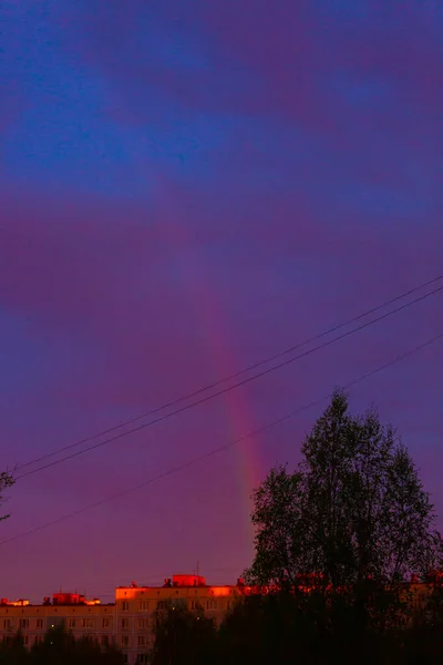 Achtergrond Van Kleurrijke Roze Blauwe Lucht Wazige Hemel Panorama Panoramische — Stockfoto