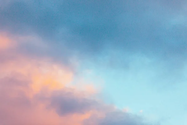 Цветное Розово Голубое Небо Размытая Панорама Неба Панорамный Снимок Красивого — стоковое фото
