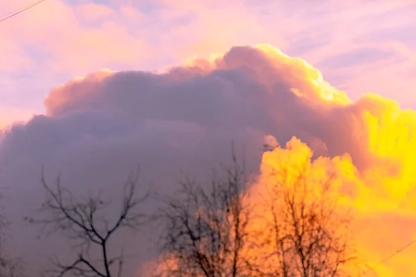 Bakgrund Färgglada Rosa Blå Himmel Suddig Himmel Panorama Panoramabild Vacker — Stockfoto