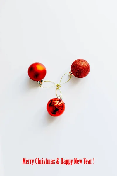 Joyeux Noël Carte Vœux Avec Décoration Noël Boule Noël Rouge — Photo